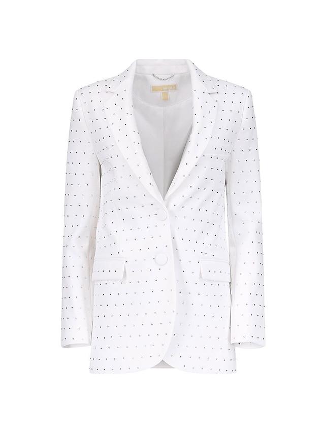 Womens Single-Breasted Studded Crystal Blazer Product Image