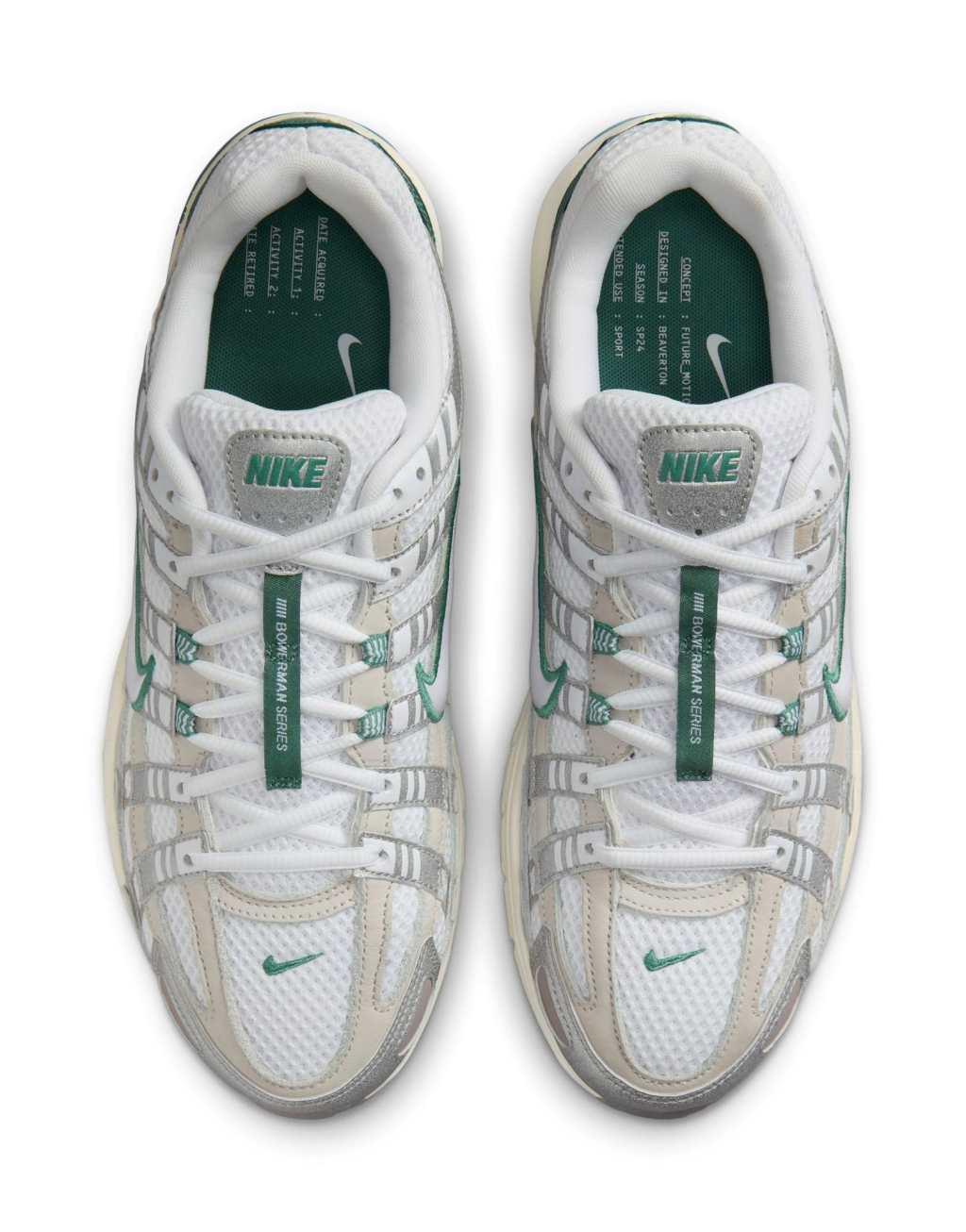 Nike P-6000 PRM sneakers in white and dark green Product Image