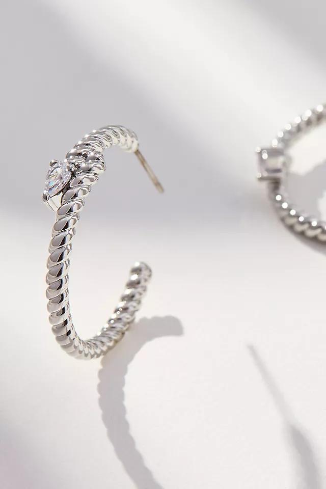 Braided Crystal Hoop Earrings Product Image