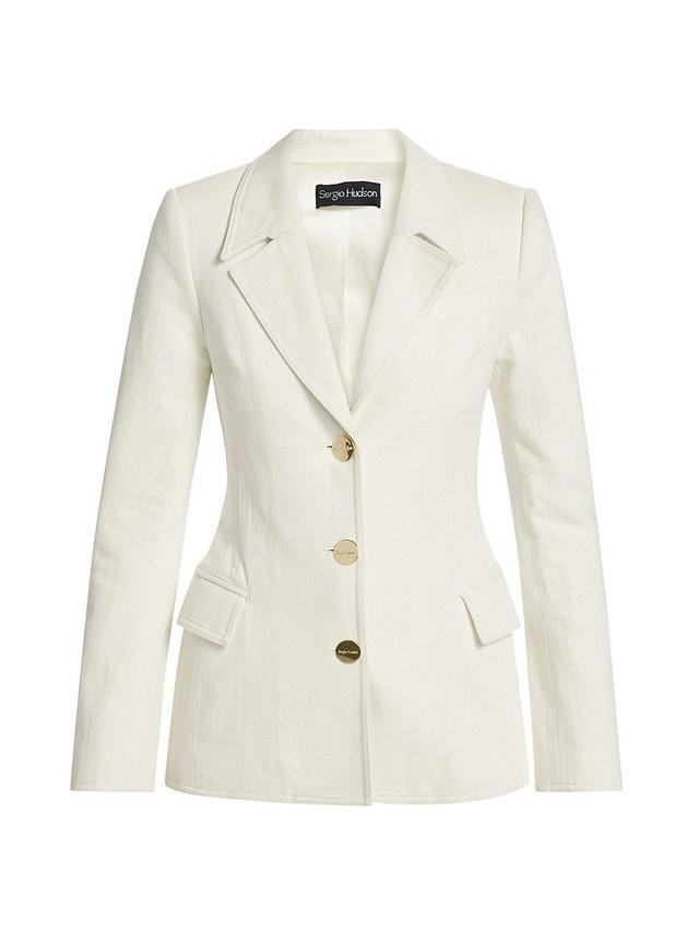 Womens Notch Lapel Cotton Jacket Product Image