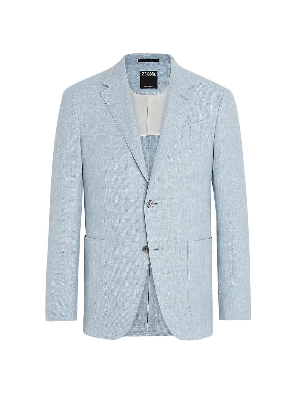 Mens Crossover Linen Wool and Silk Blend Jacket Product Image