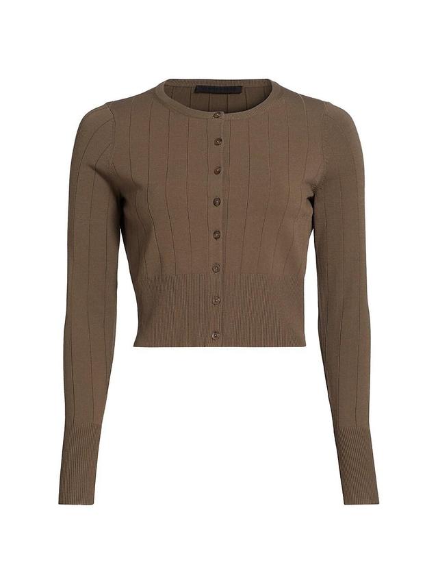 Womens Finley Rib-Knit Crop Cardigan Product Image