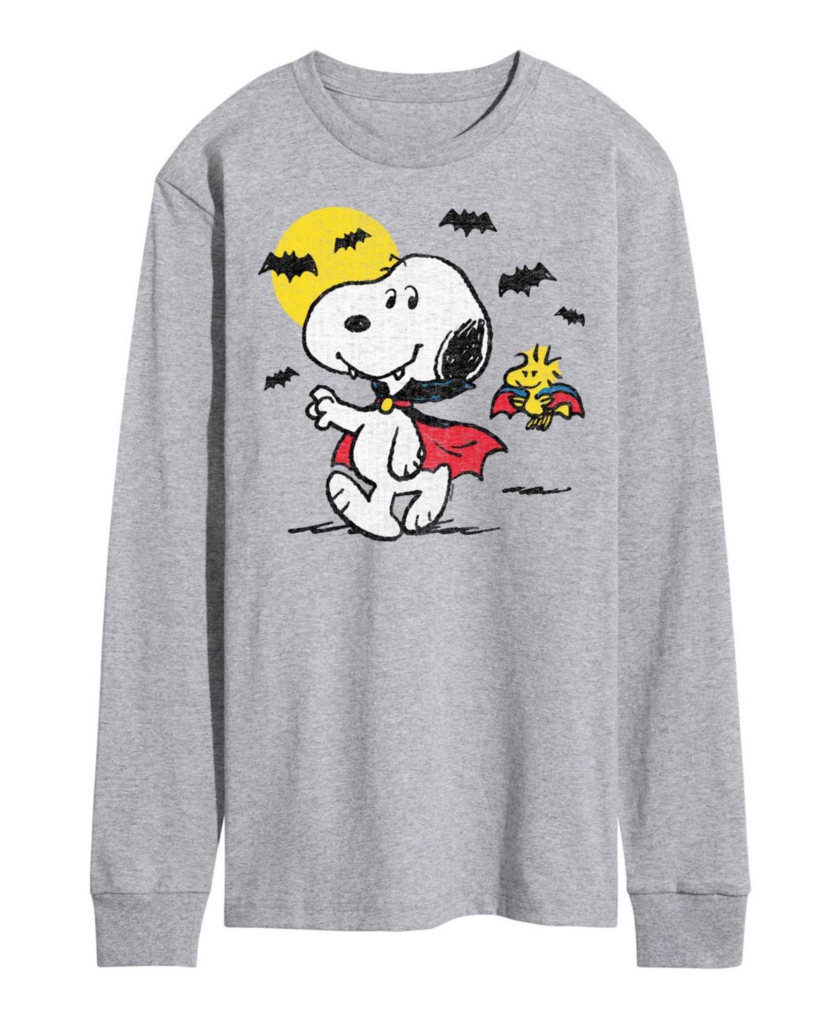 Disney Mens Mickey Minnie Scared Shadows Long Sleeve Tee Med Grey Product Image