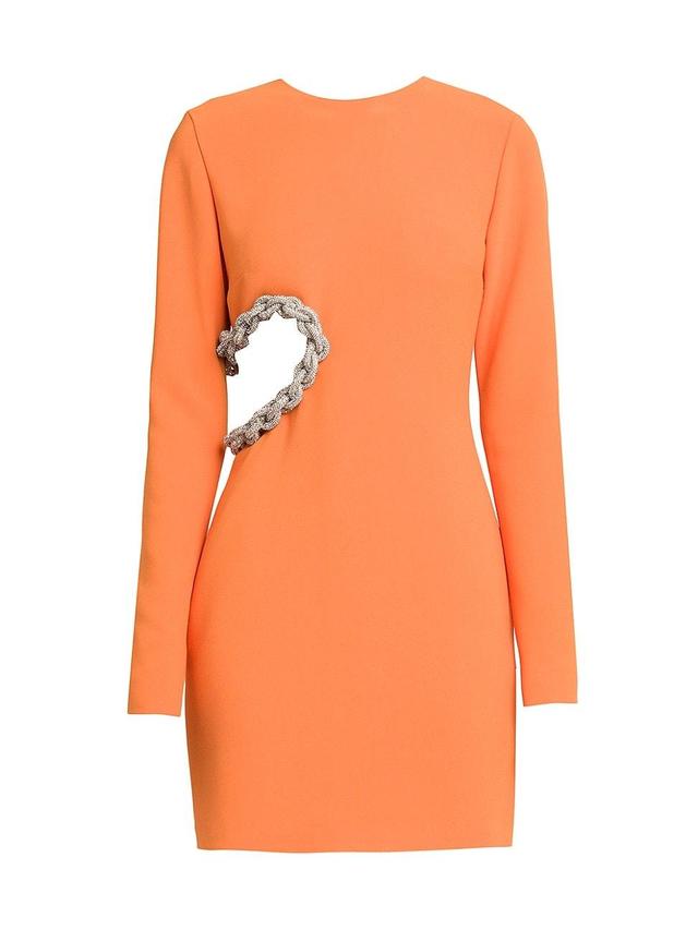 Stella McCartney Crystal Rope Cutout Long Sleeve Cady Minidress Product Image