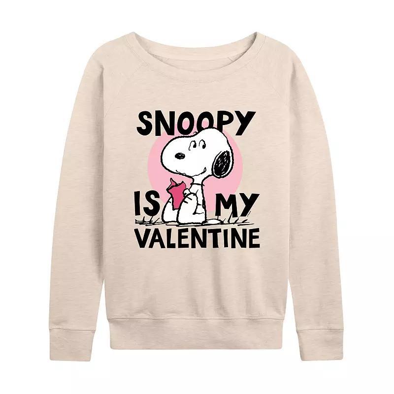 Womens Peanuts Snoopy Is My Valentine Slouchy Graphic Sweatshirt Product Image