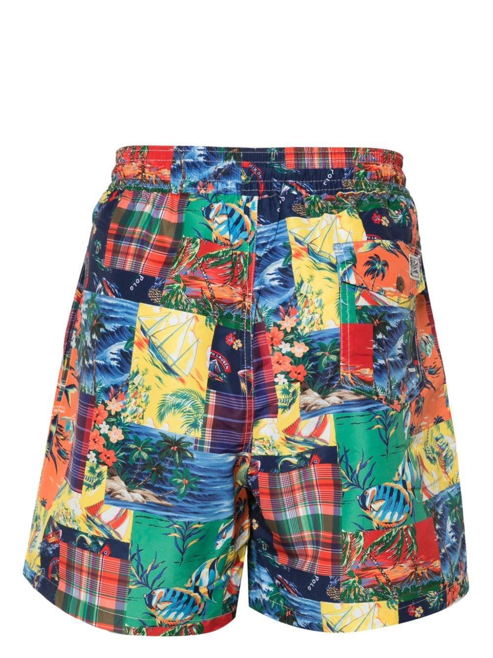 Logo-patch Swim Shorts In Blue Product Image