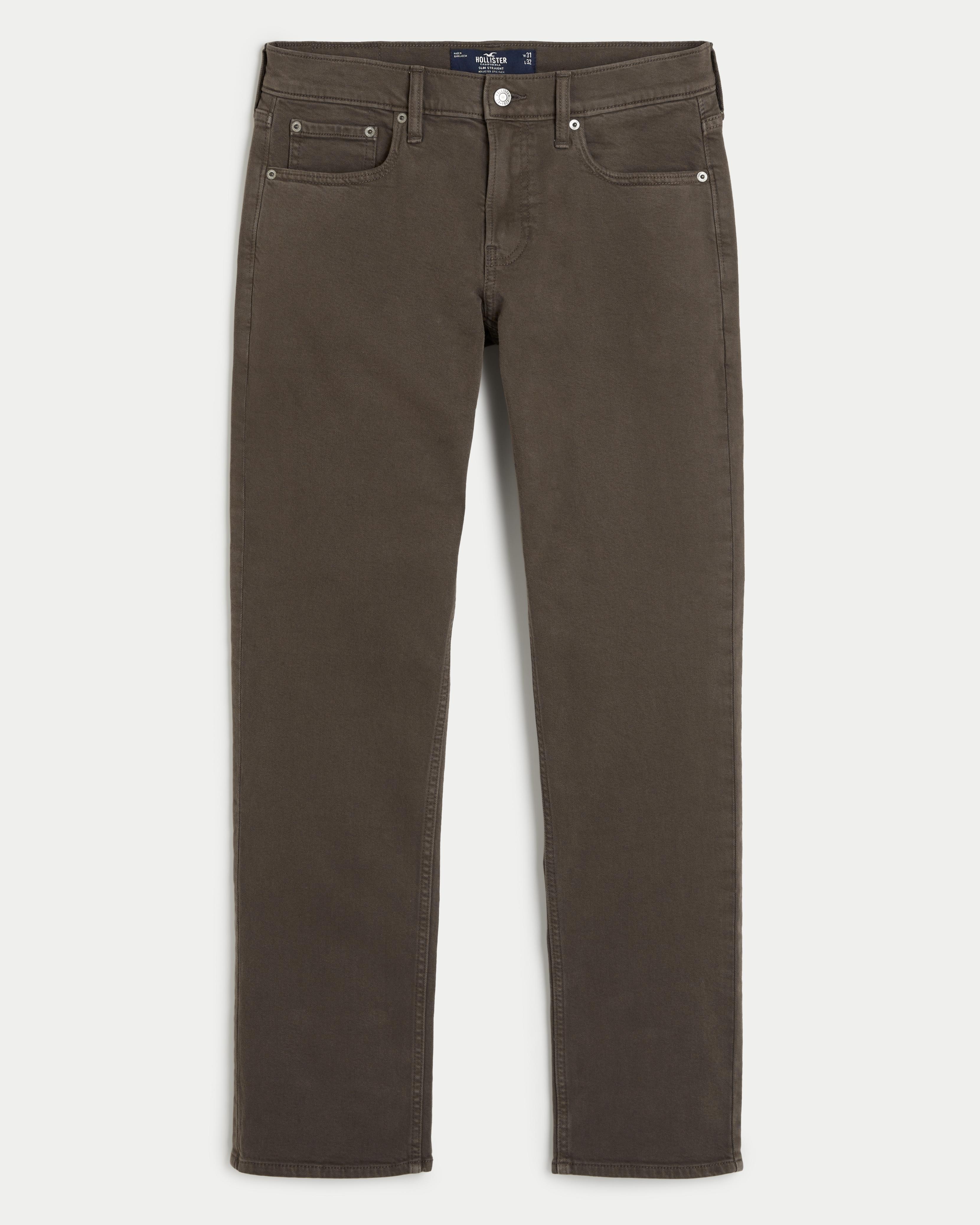 Brown Slim Straight Jeans Product Image