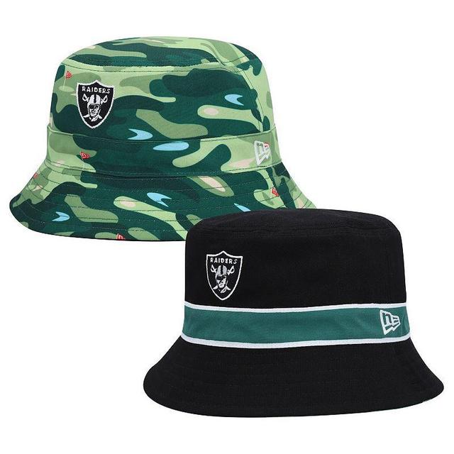 Mens New Era Black Las Vegas Raiders Reversible Bucket Hat Product Image