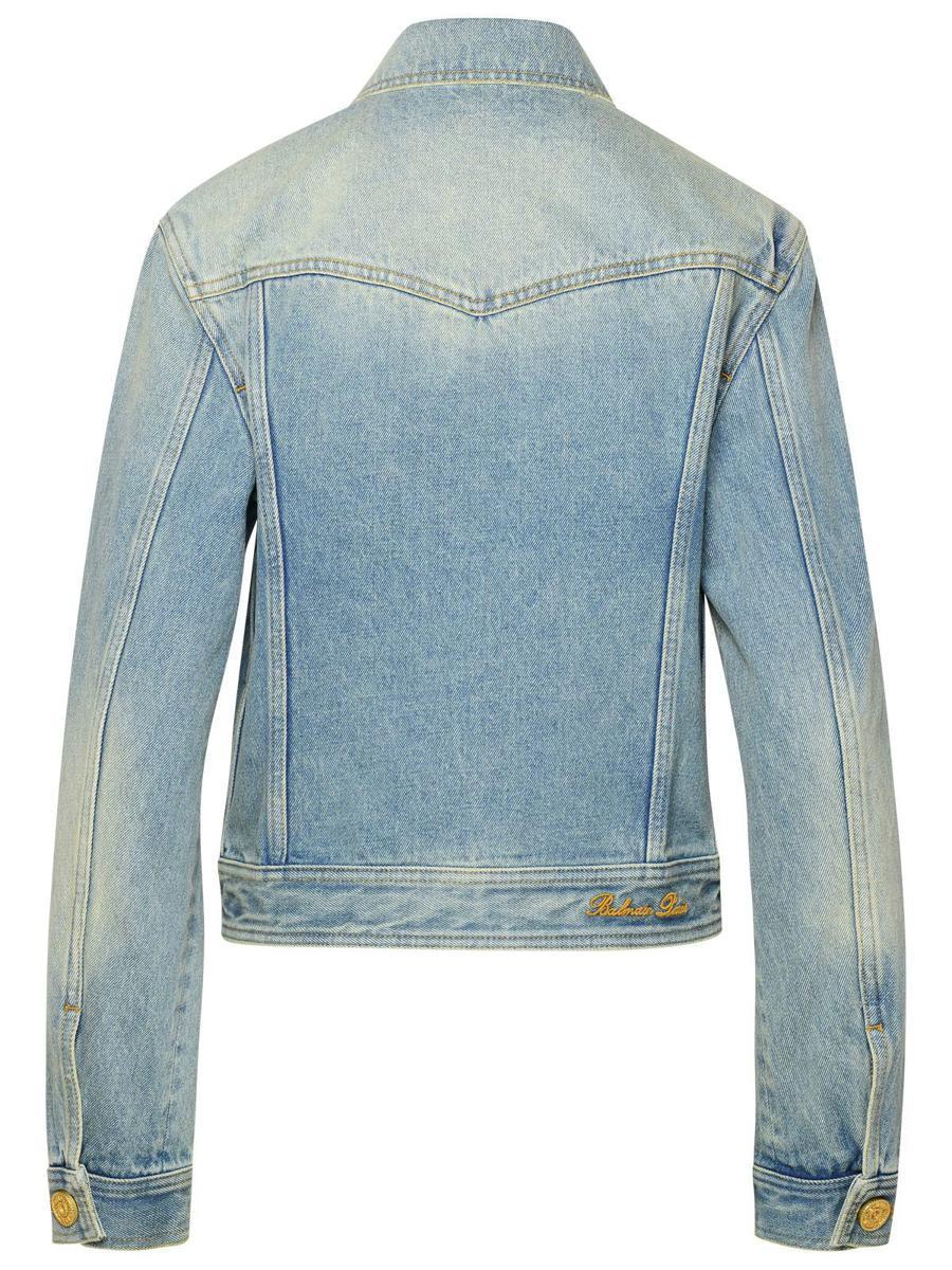 BALMAIN Blue Cotton Jacket Product Image