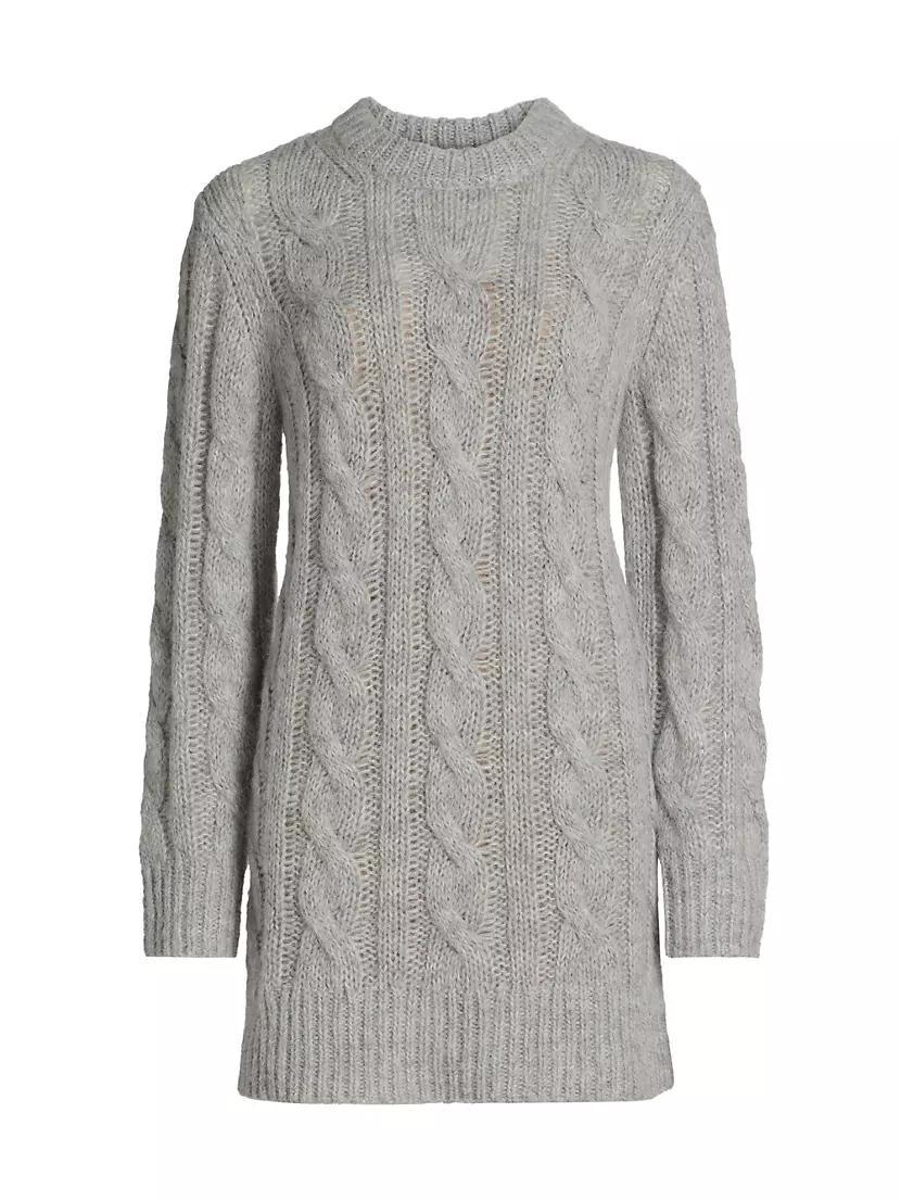 Alpaca-Blend Cable-Knit Sweaterdress Product Image