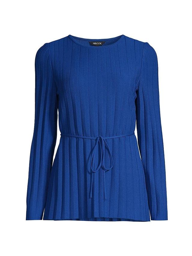 Soft Ribbed Knit Tie-Waist Tunic Product Image