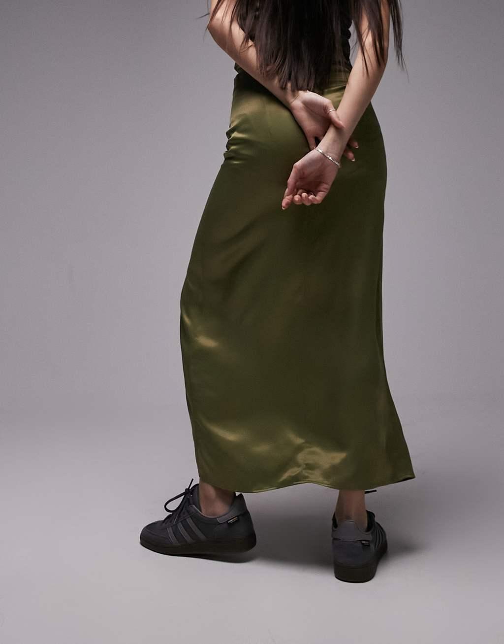 Topshop tuck split midi skirt Product Image