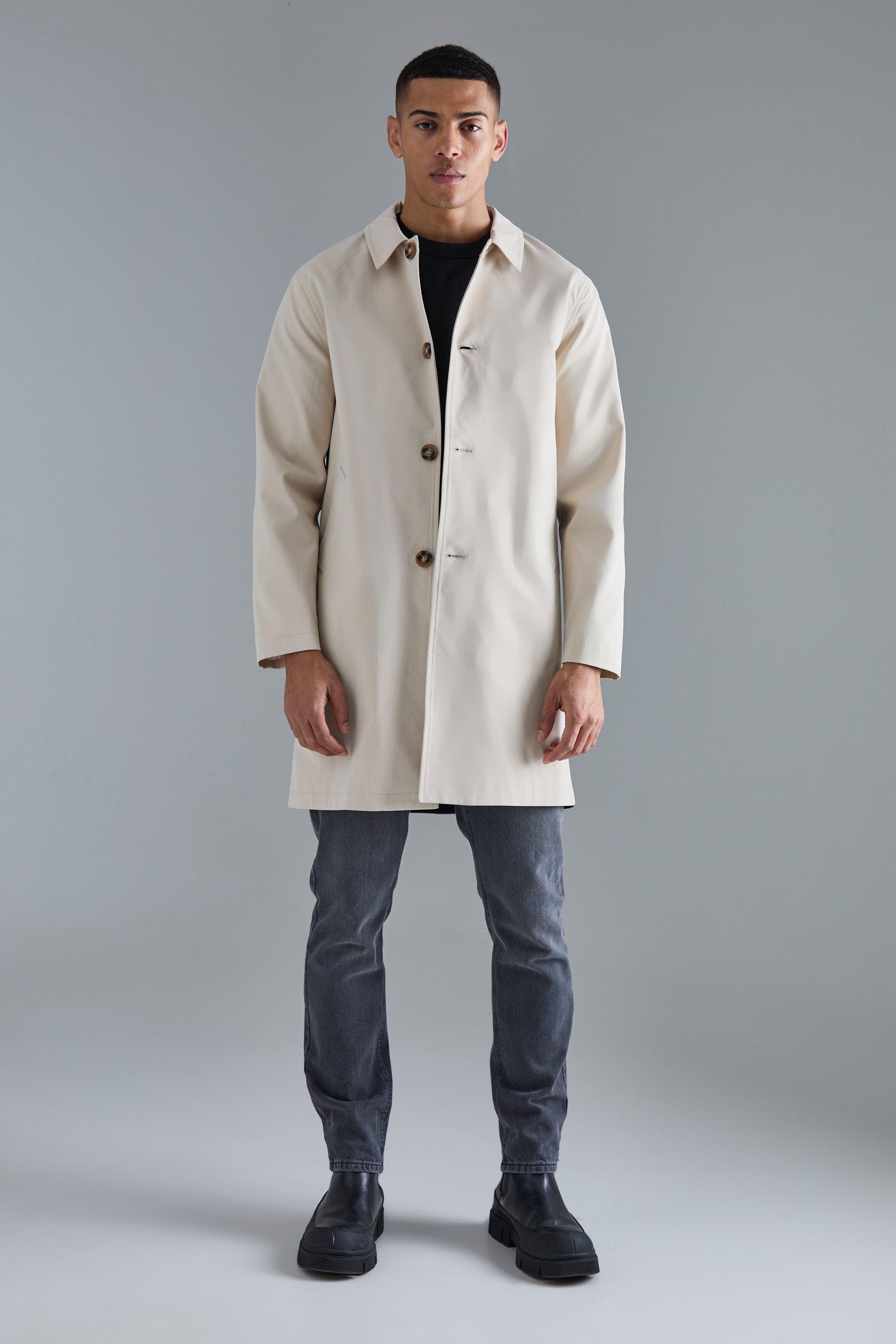 Classic Contrast Panel Trench Coat | boohooMAN USA Product Image