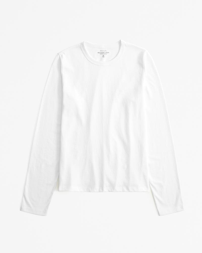 Essential Long-Sleeve Polished Body-Skimming Tee Product Image