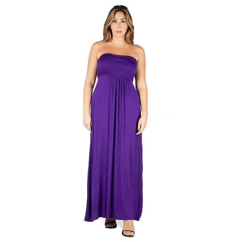 Plus Size 24seven Comfort Apparel Strapless Maxi Dress, Womens Product Image