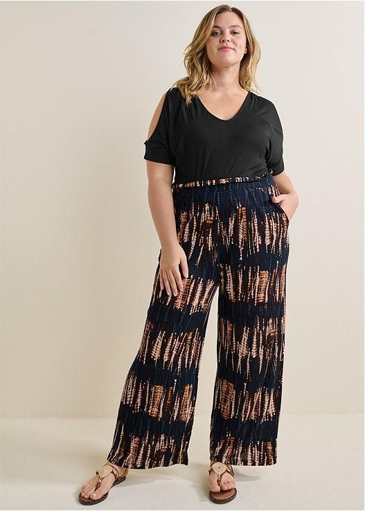 Smocked Waist Casual Pants Product Image