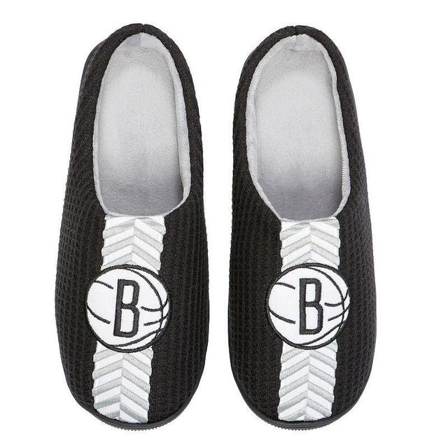 Mens FOCO Brooklyn Nets Team Stripe Memory Foam Slide Slippers Product Image