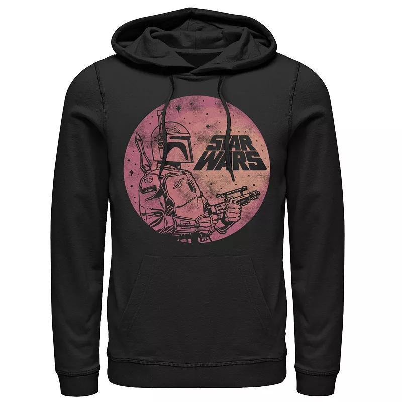 Mens Star Wars Boba Fett Retro Circle Hoodie Product Image