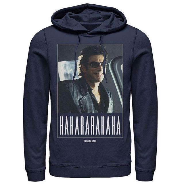 Mens Jurassic Park Ian Malcolm Hahararahaha Hoodie Blue Product Image