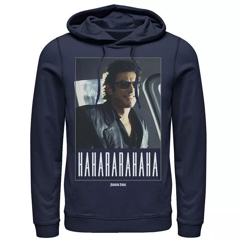 Mens Jurassic Park Ian Malcolm Hahararahaha Hoodie Blue Product Image