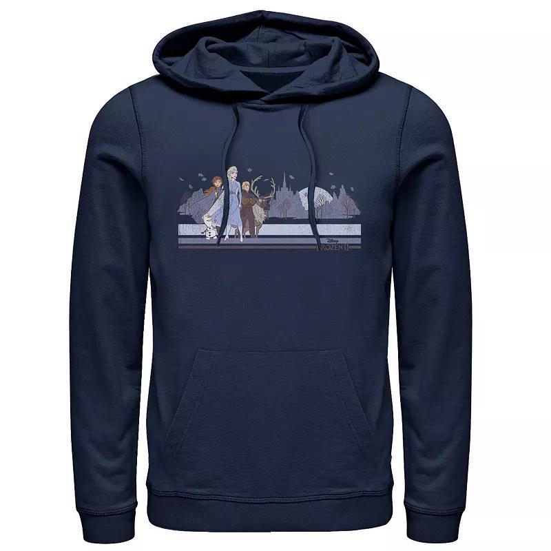 Mens Disney Frozen Group Pullover Hoodie Blue Product Image