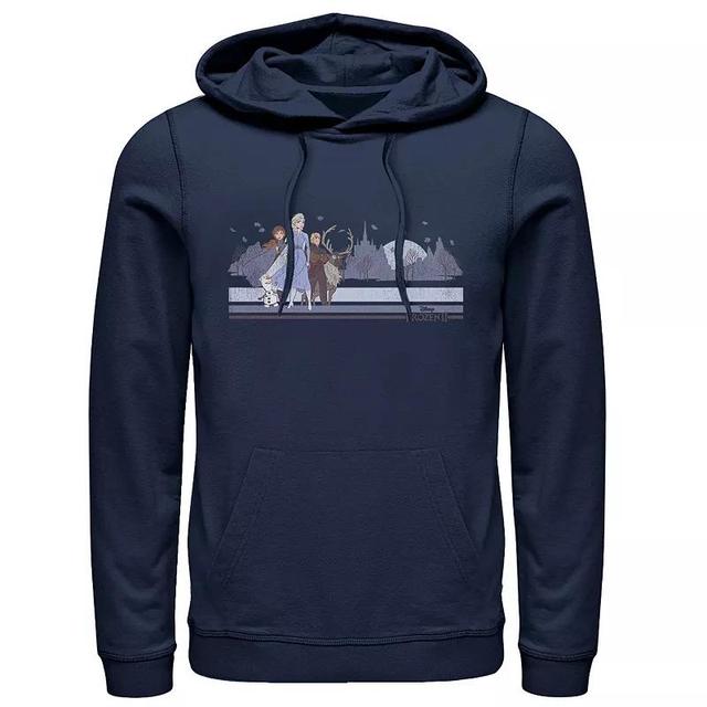 Disneys Frozen Group Mens Pullover Hoodie Blue Product Image