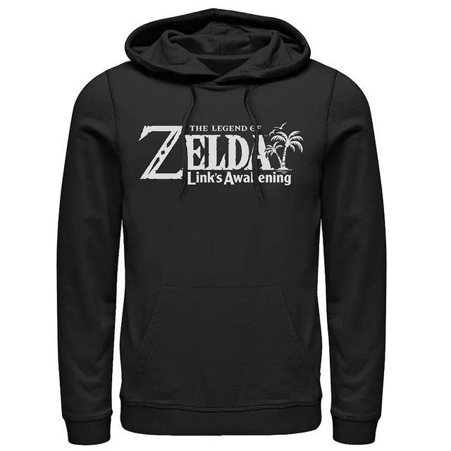 Mens Nintendo Legend Of Zelda Links Awakening Palm Tree Green Logo Graphic Hoodie Product Image