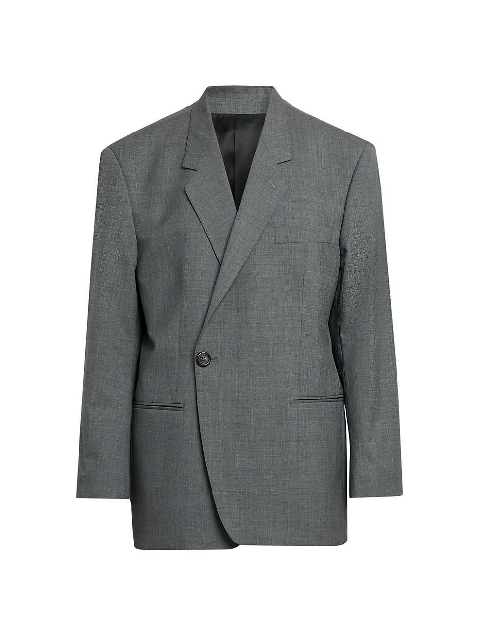 Womens Asymmetric Wool Blazer Product Image