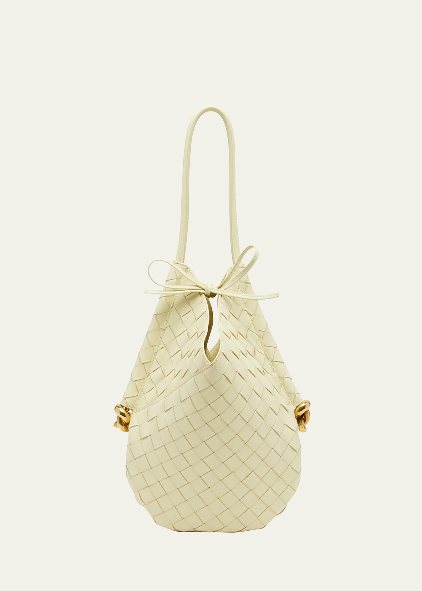 Bottega Veneta Ellipsie Small Intrecciato Lambskin Shoulder Bag - ICE CREAM BRASS Product Image