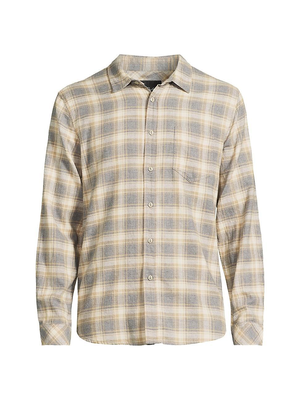 Mens Checked Cotton Long-Sleeve Shirt Product Image