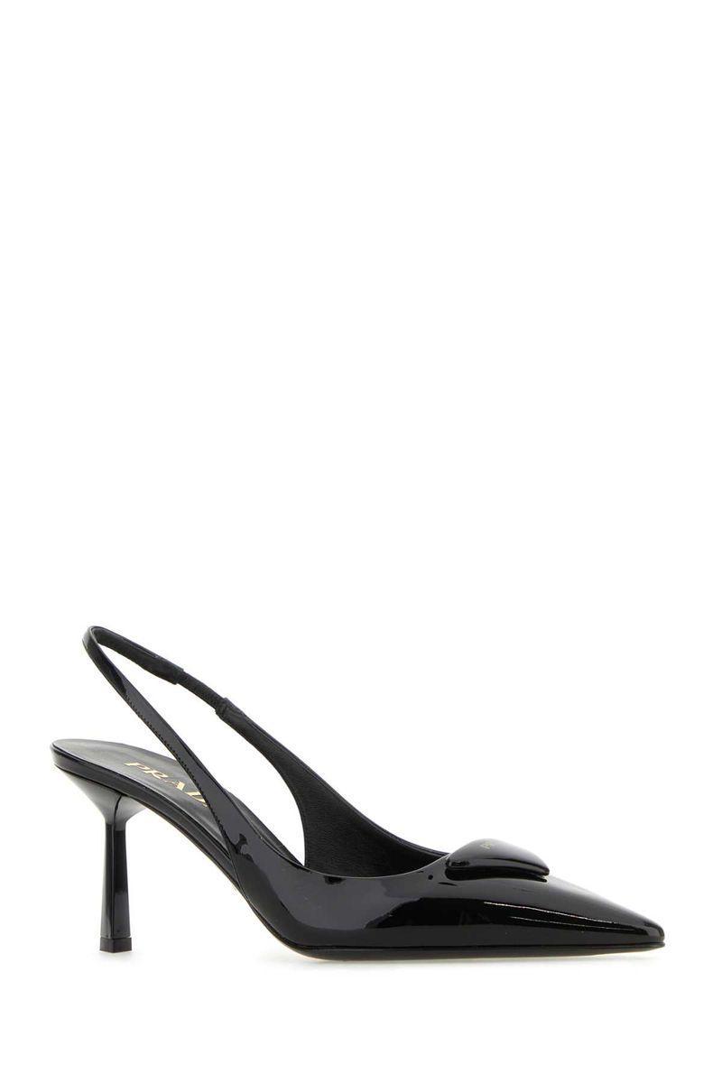 PRADA Patent Leather Slingback Pumps In Black Product Image