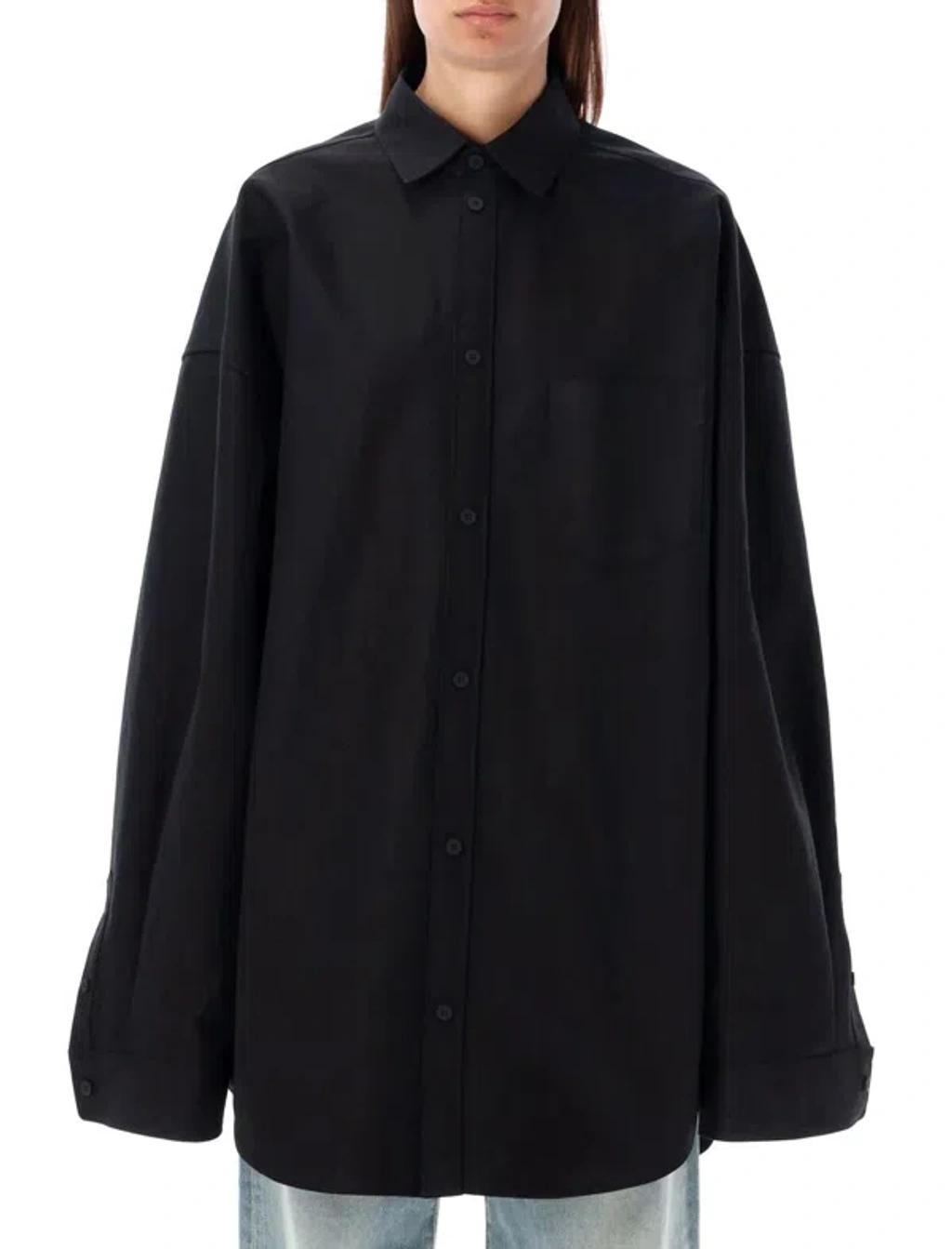 BALENCIAGA Overshirt Dress In Black Product Image