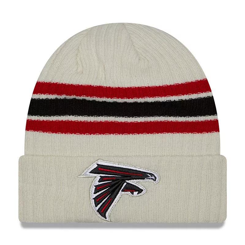 Mens New Era Cream Atlanta Falcons Vintage Cuffed Knit Hat Product Image