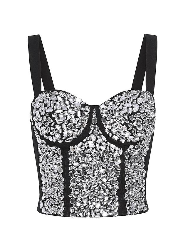 Womens Crystal-Embellished Corset Top Product Image