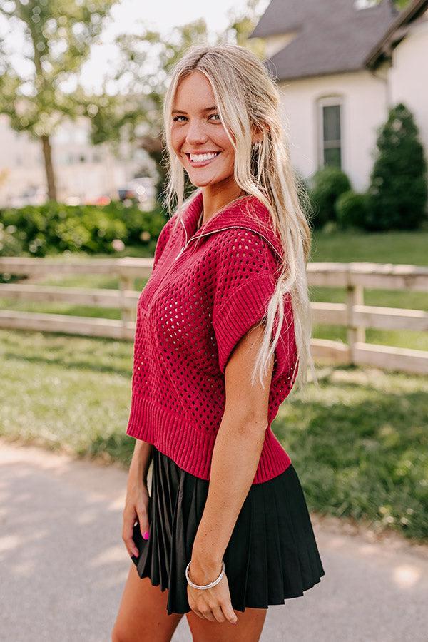 Cozy Lifestyle Knit Top in Red Product Image