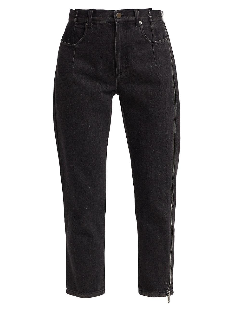 Womens High-Rise Zip Detail Jeans product image