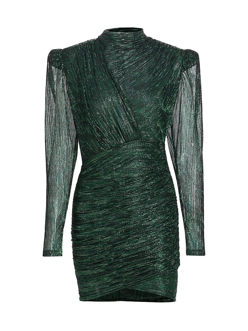 Womens Maya Foil Pleated Knit Minidress Product Image