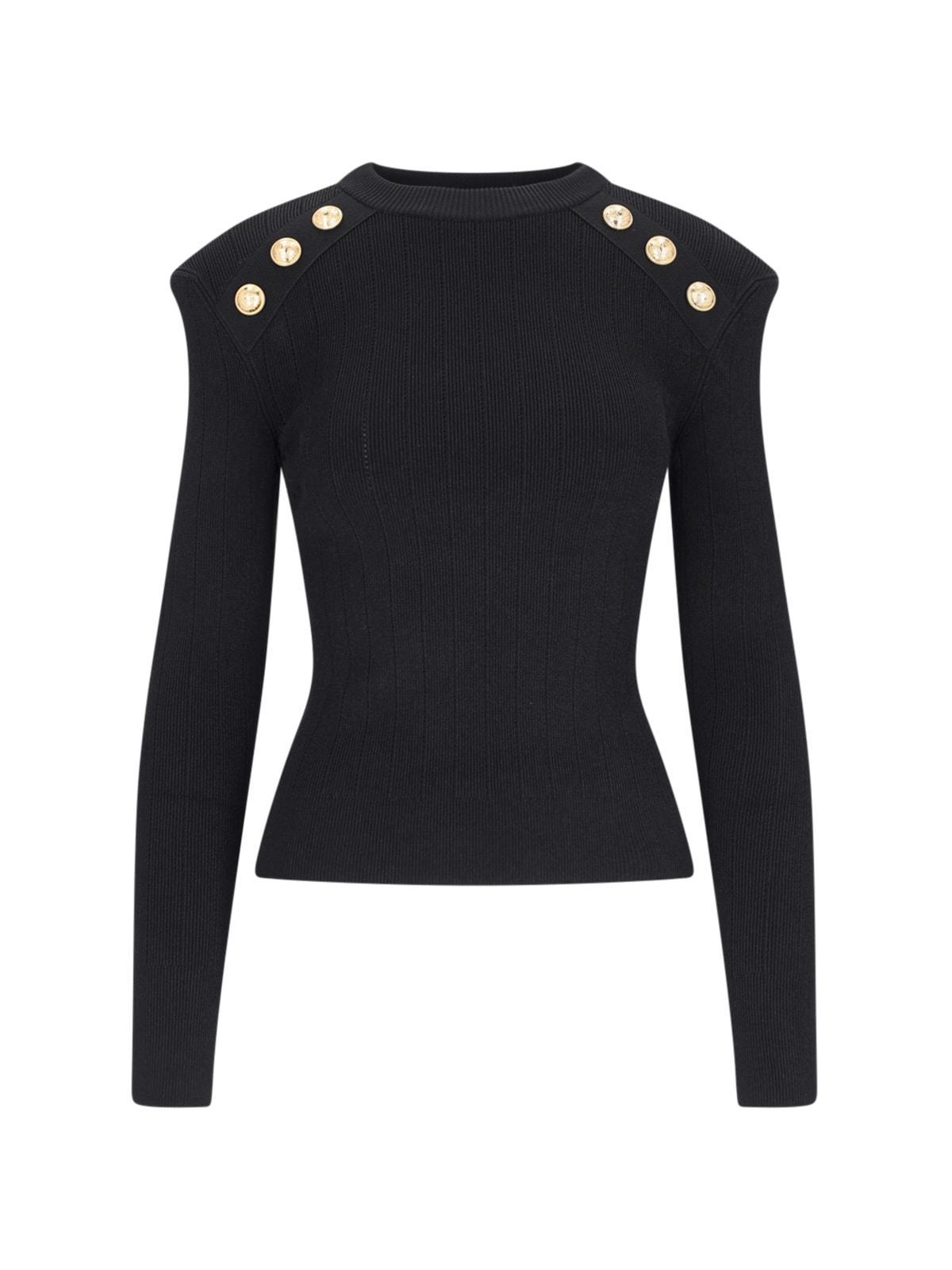 Gold Button Top In Black   Product Image