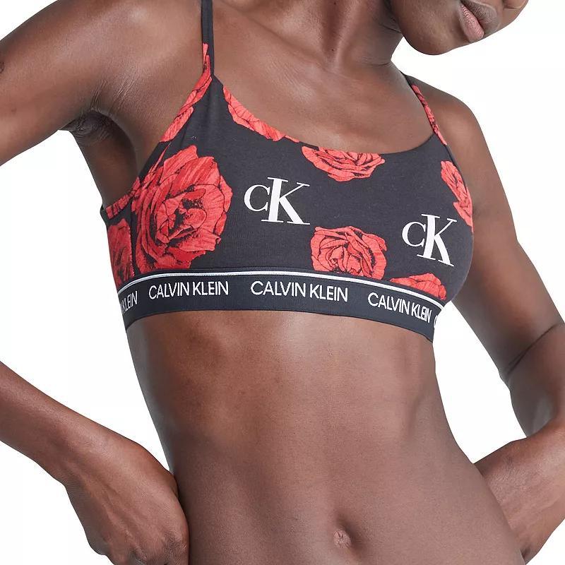 Womens Calvin Klein Archive Logo Lightly Lined Bralette QF7534 Red Product Image