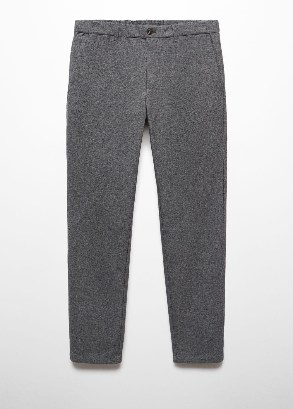 MANGO MAN - Slim fit structured cotton pants light heather greyMen Product Image