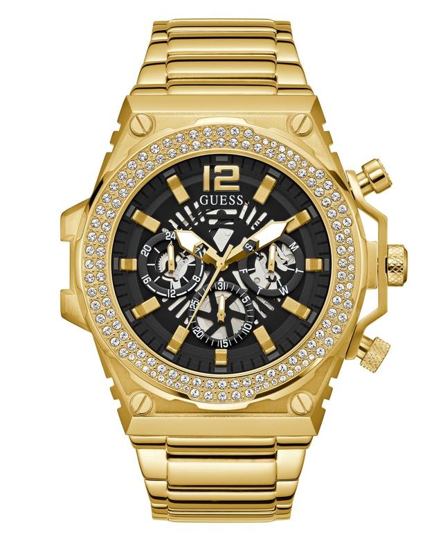 Guess Mens Multi-Function Gold-Tone Stainless Steel Watch 48mm - Gold Tone Product Image