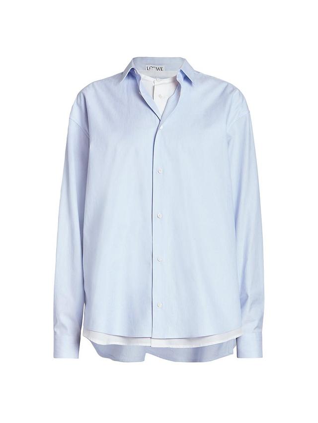 Double Layered Button-Down Blouse Product Image