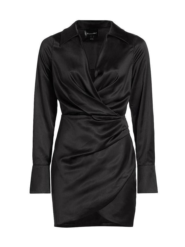 Womens Cece Satin Wrap Minidress Product Image