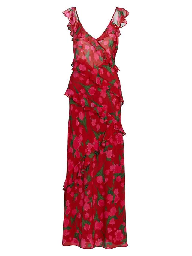 Womens Gail Floral Ruffle Maxi Dress Product Image