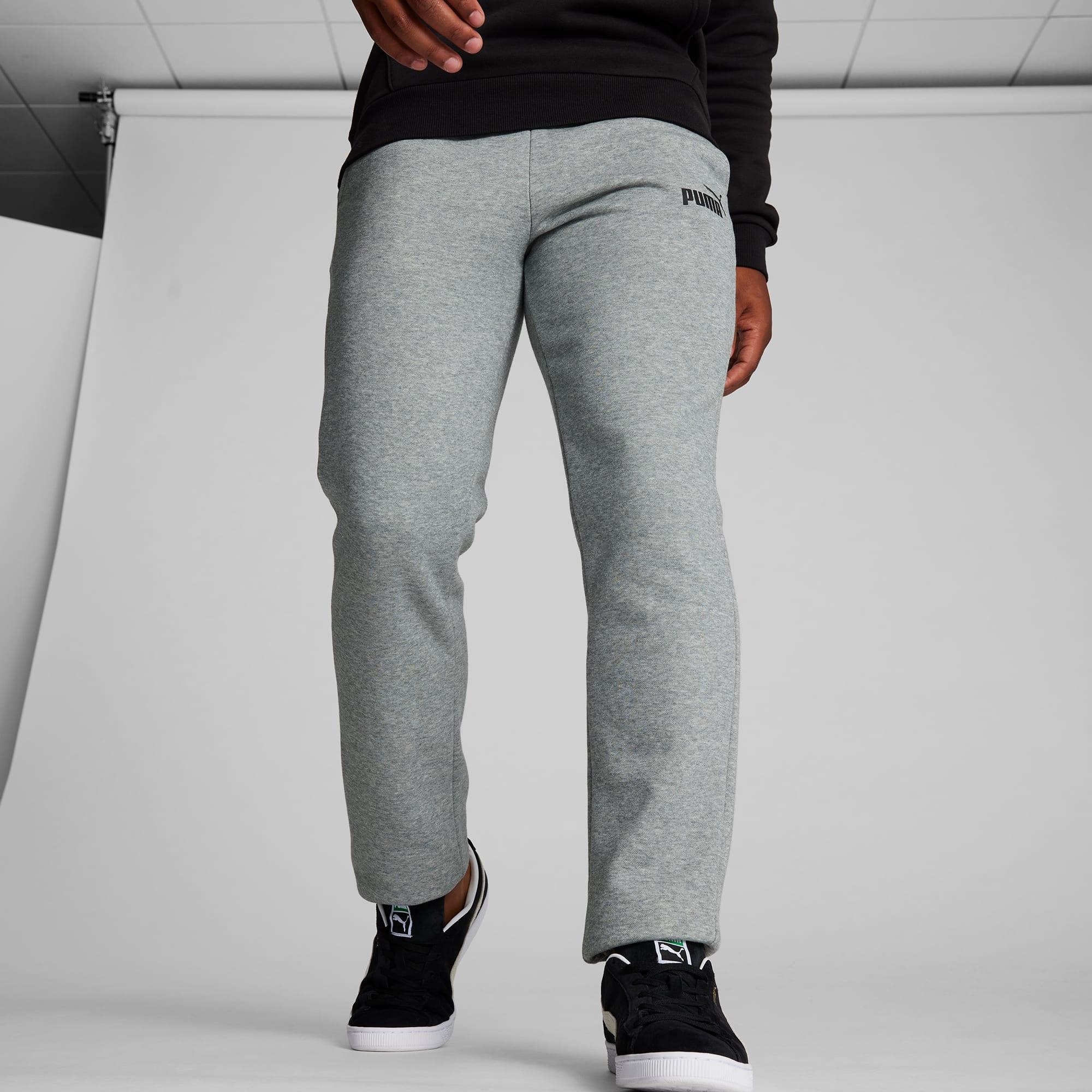 PUMA Essentials Logo Men's Pants in Medium Grey Heather Product Image