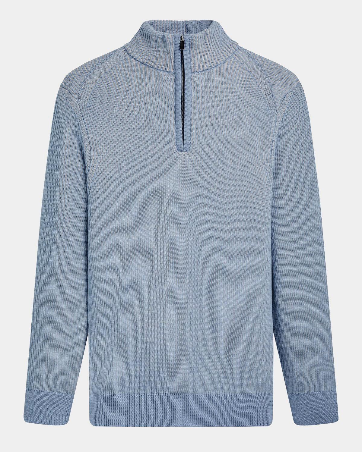 Men's Quarter-Zip Ribbed Sweater Product Image