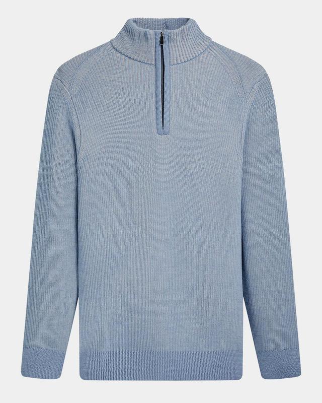 Men's Quarter-Zip Ribbed Sweater Product Image