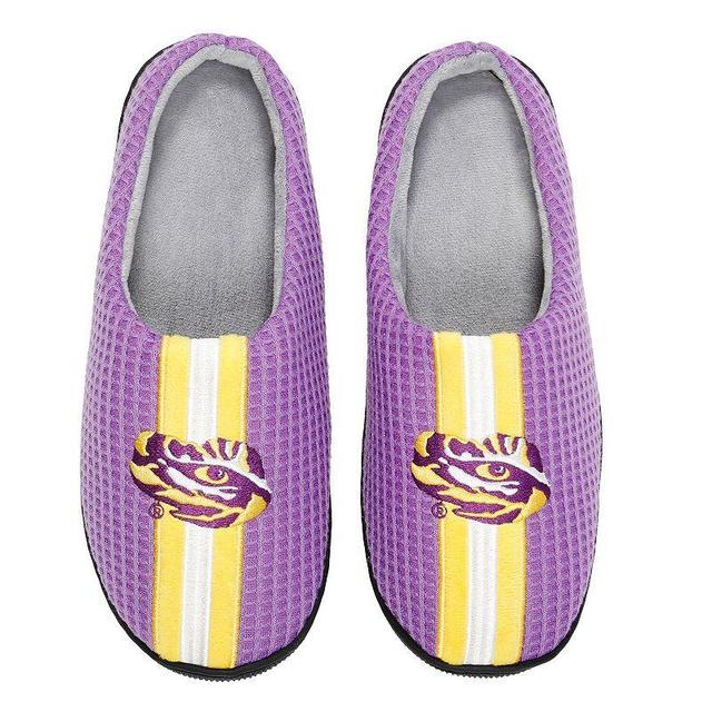 Mens FOCO LSU Tigers Team Stripe Memory Foam Slide Slippers Product Image