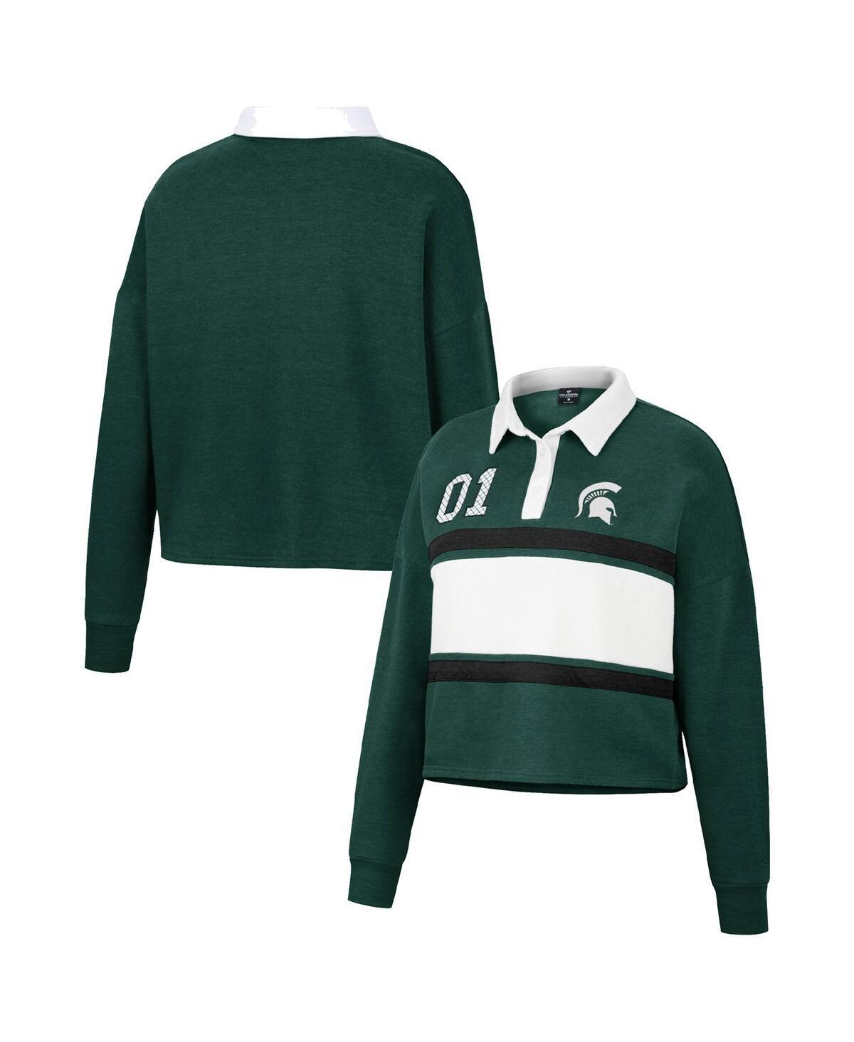 Womens Colosseum Green Michigan State Spartans I Love My Job Rugby Long Sleeve Shirt Product Image