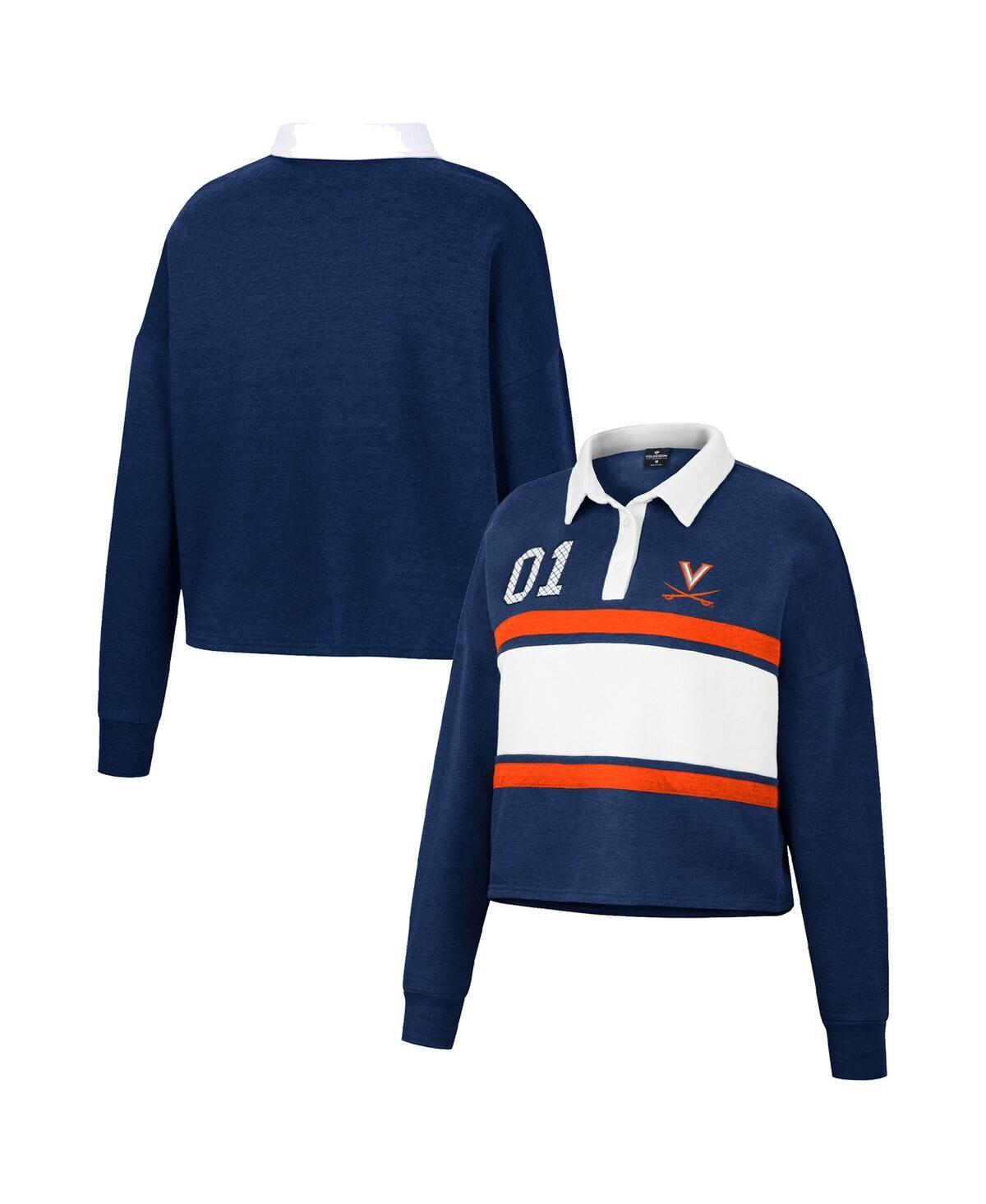 Womens Colosseum Navy Virginia Cavaliers I Love My Job Rugby Long Sleeve Shirt Product Image